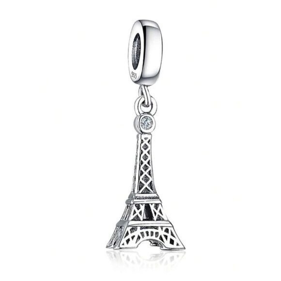 925 Sterling Silver Tower ForJewelry Making Charm - Picture 1 of 3